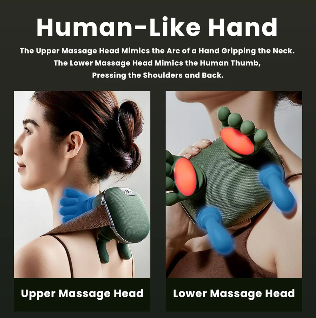 Healium Heated Massager, Deep tissue 4D with Human Hand stimulation